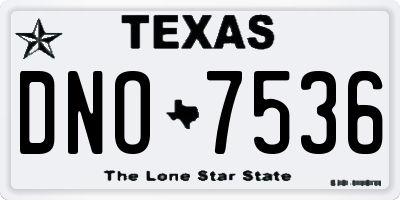 TX license plate DNO7536