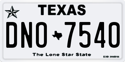 TX license plate DNO7540