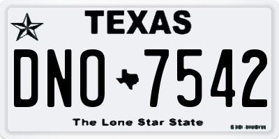 TX license plate DNO7542