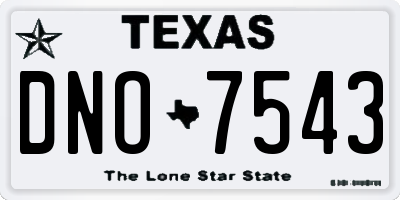 TX license plate DNO7543