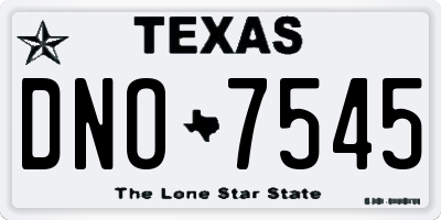 TX license plate DNO7545