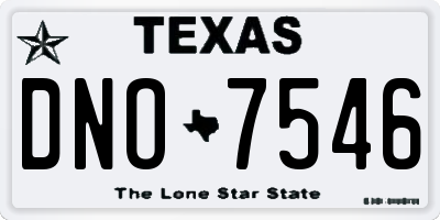 TX license plate DNO7546