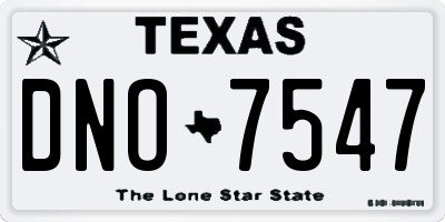 TX license plate DNO7547