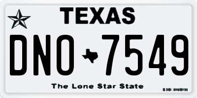 TX license plate DNO7549