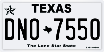 TX license plate DNO7550