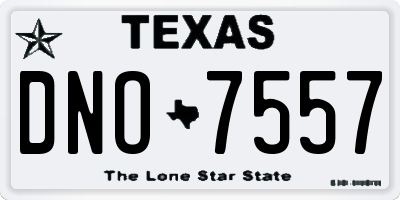 TX license plate DNO7557
