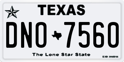 TX license plate DNO7560