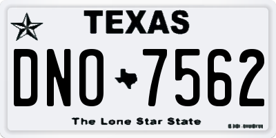 TX license plate DNO7562