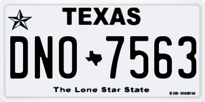 TX license plate DNO7563