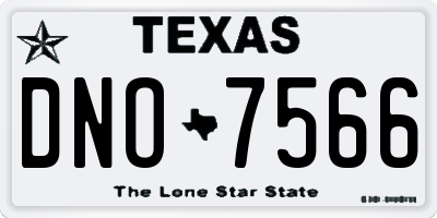 TX license plate DNO7566