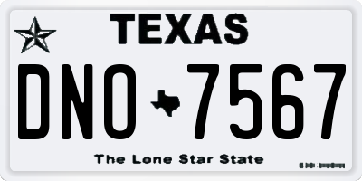 TX license plate DNO7567