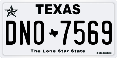 TX license plate DNO7569