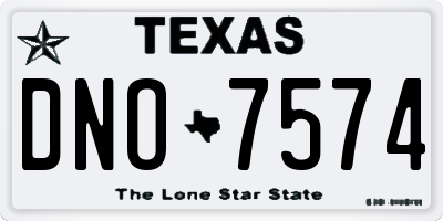 TX license plate DNO7574