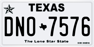 TX license plate DNO7576