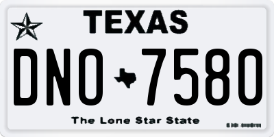 TX license plate DNO7580