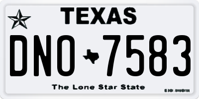 TX license plate DNO7583
