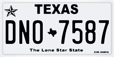 TX license plate DNO7587