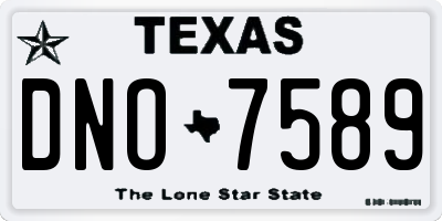 TX license plate DNO7589