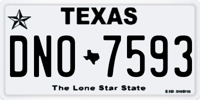 TX license plate DNO7593