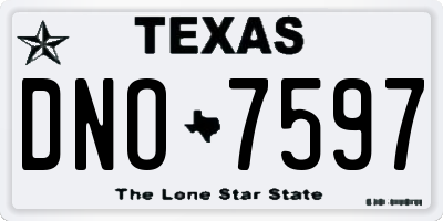 TX license plate DNO7597