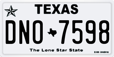 TX license plate DNO7598