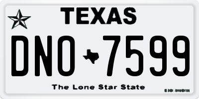 TX license plate DNO7599