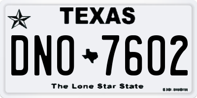 TX license plate DNO7602