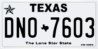 TX license plate DNO7603