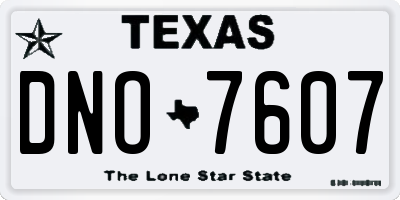 TX license plate DNO7607