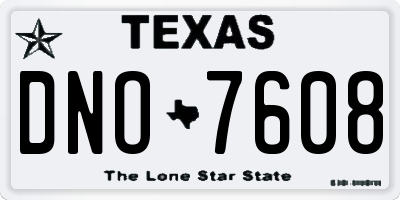TX license plate DNO7608