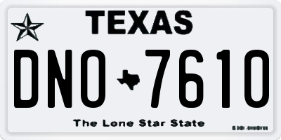 TX license plate DNO7610