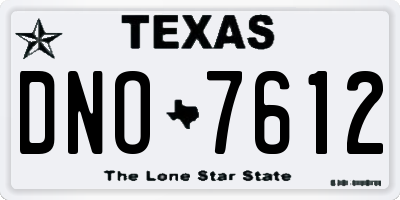 TX license plate DNO7612