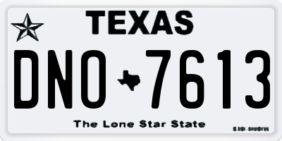 TX license plate DNO7613