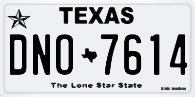 TX license plate DNO7614