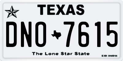 TX license plate DNO7615