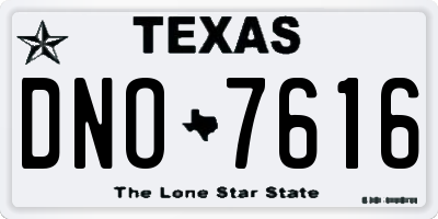 TX license plate DNO7616
