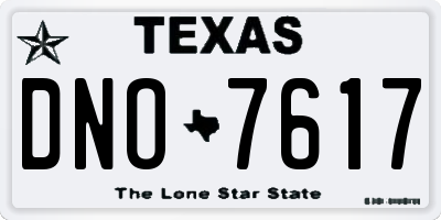 TX license plate DNO7617