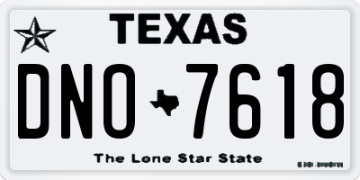 TX license plate DNO7618