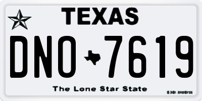 TX license plate DNO7619
