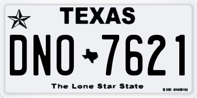 TX license plate DNO7621