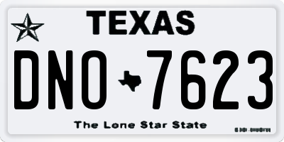 TX license plate DNO7623