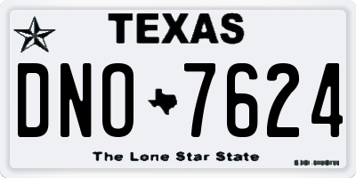 TX license plate DNO7624