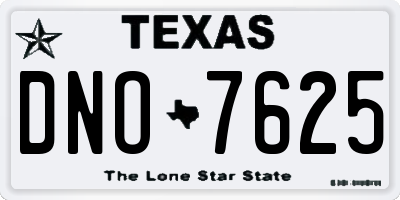 TX license plate DNO7625