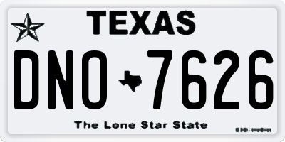 TX license plate DNO7626