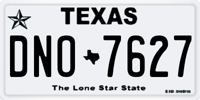 TX license plate DNO7627