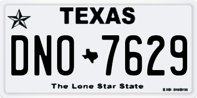 TX license plate DNO7629