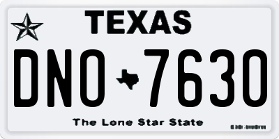 TX license plate DNO7630