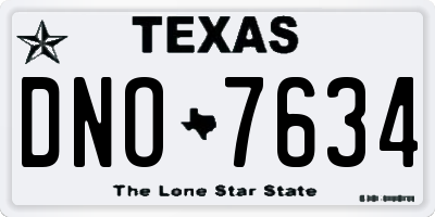 TX license plate DNO7634