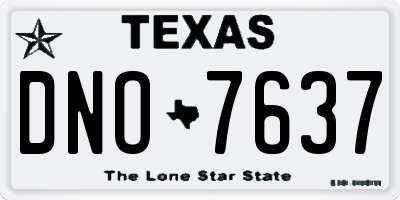 TX license plate DNO7637