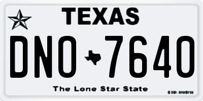 TX license plate DNO7640